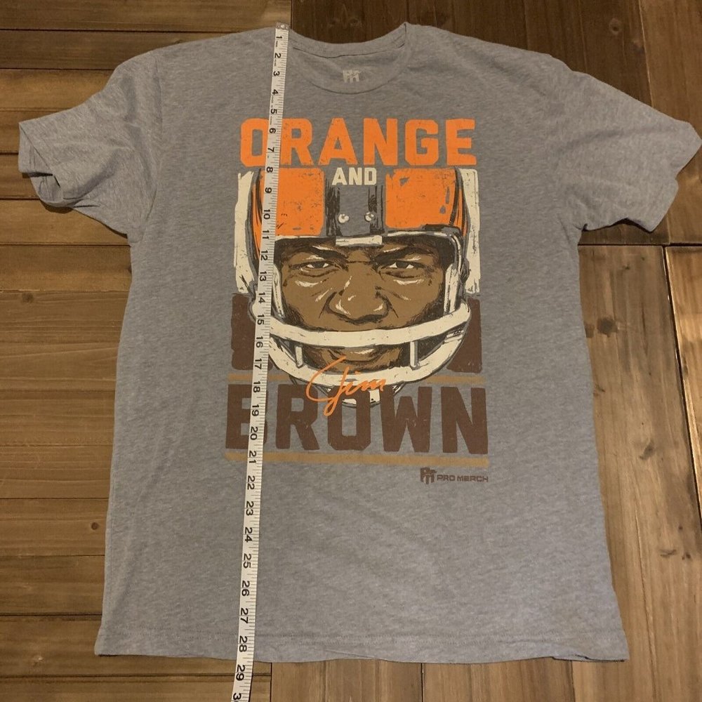 Orange and Brown Jim Brown Large (L) Pro Merch T-Shirt NFL #32 Cleveland Browns.